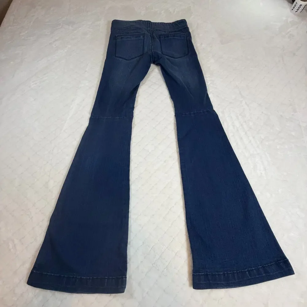 Free People We The Free Women's Blue Penny Flare Stretch Wide Leg Jeans Size 27